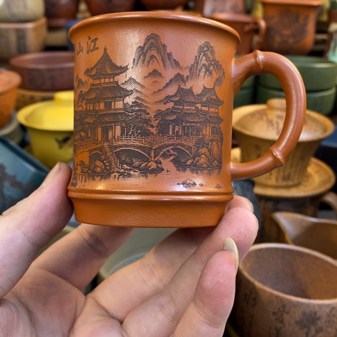 紫砂杯子宜兴全手工紫砂杯