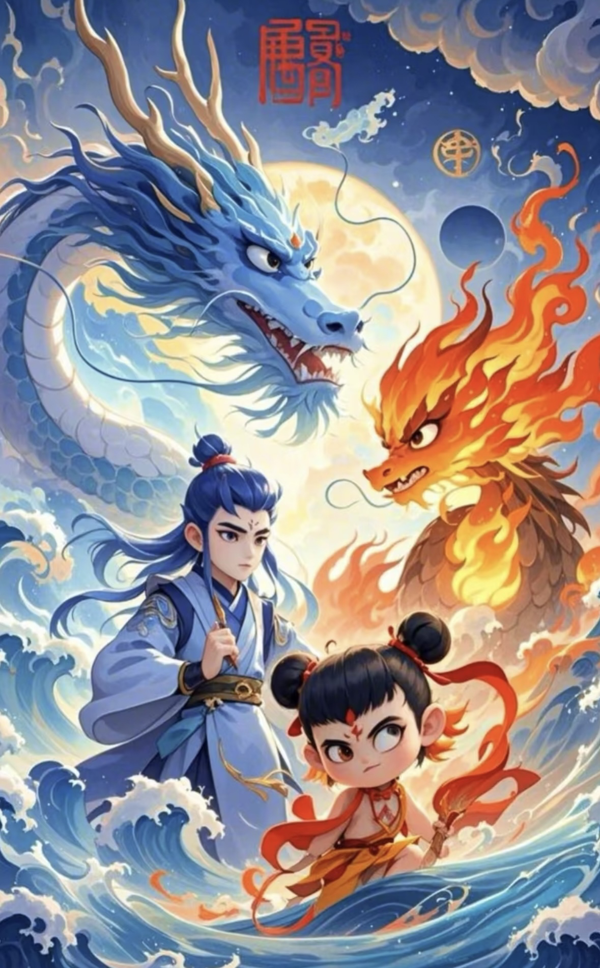 哪吒闹海钻石画 手工贴8️⃣0️⃣8️⃣
