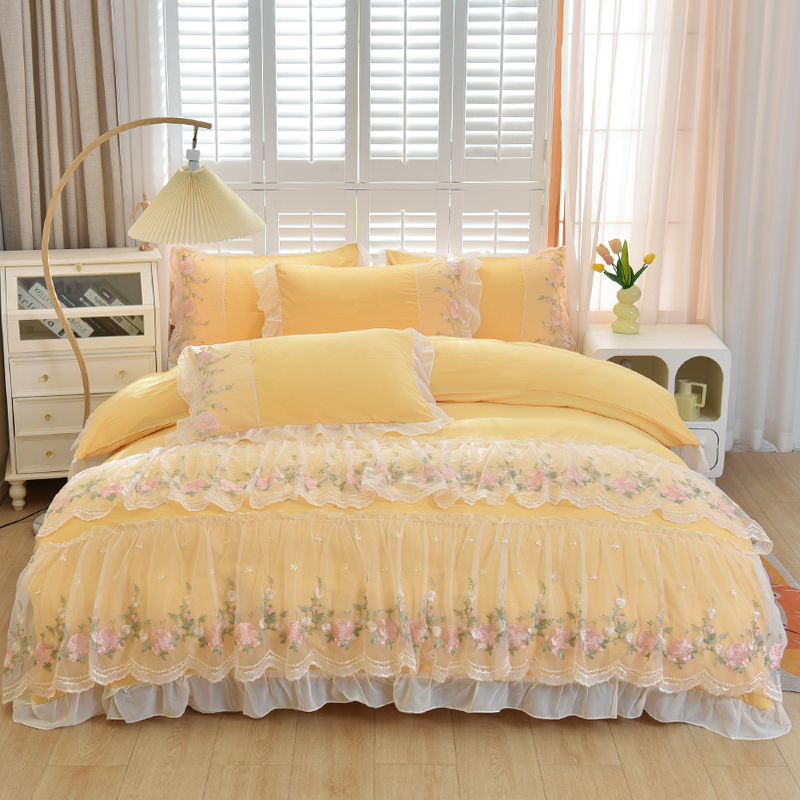 新蔷薇 冬季婴儿绒宝宝绒牛奶绒四件套加厚韩版少女心