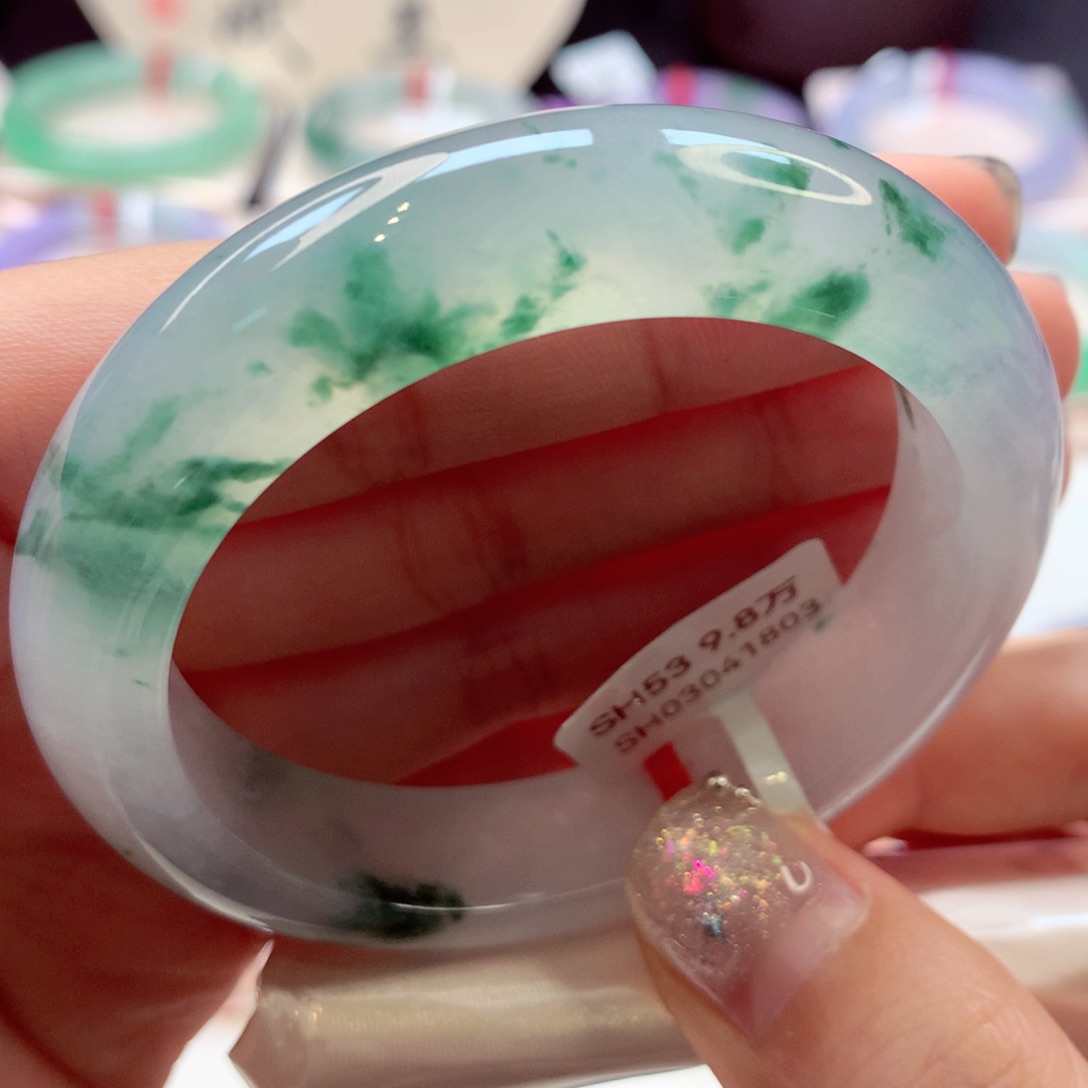 翡翠手镯未镶嵌105号正圈77