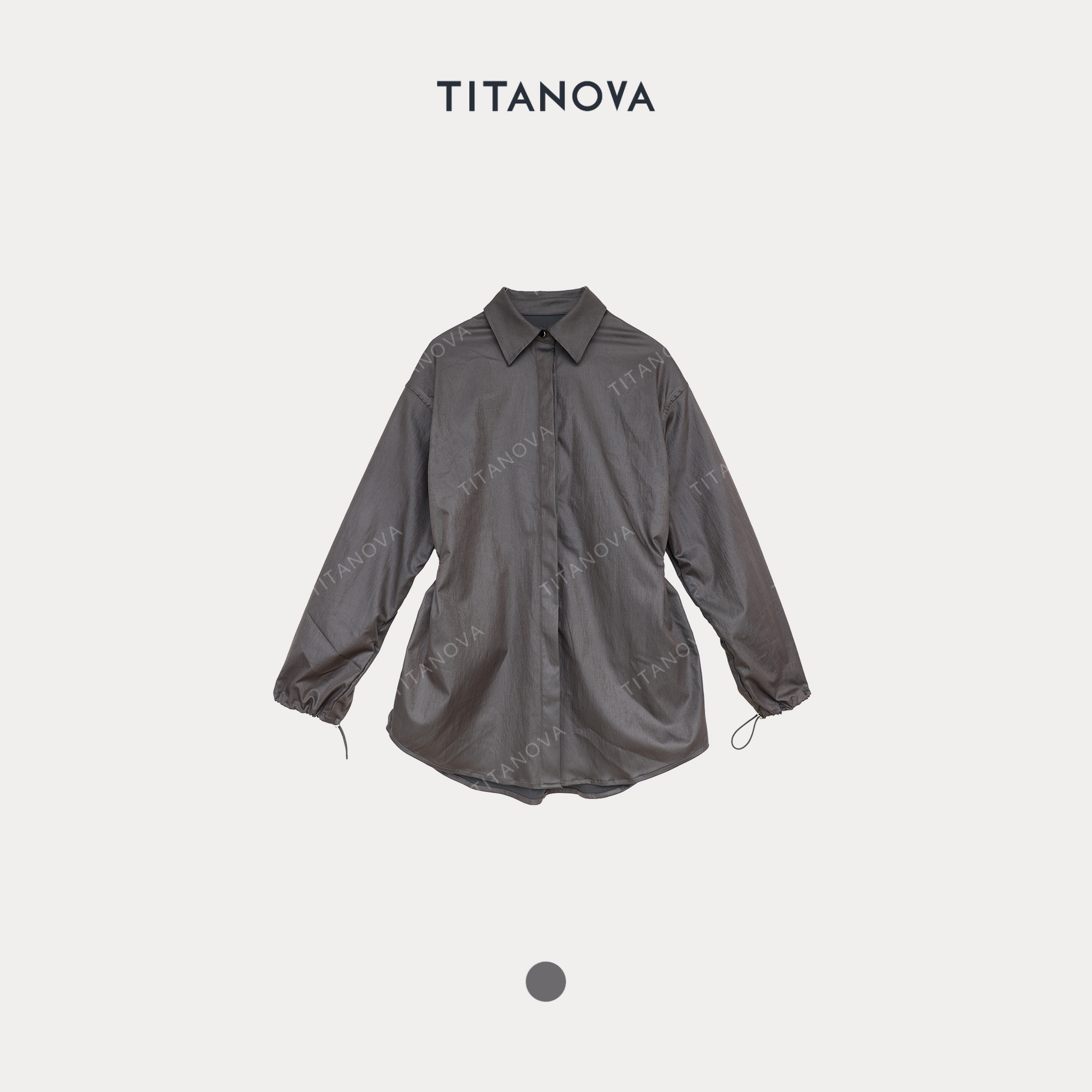 【苧不凡】拉达女王｜冷巧哑光涂层秋季宽松抽绳衬衣外套N5CS0720