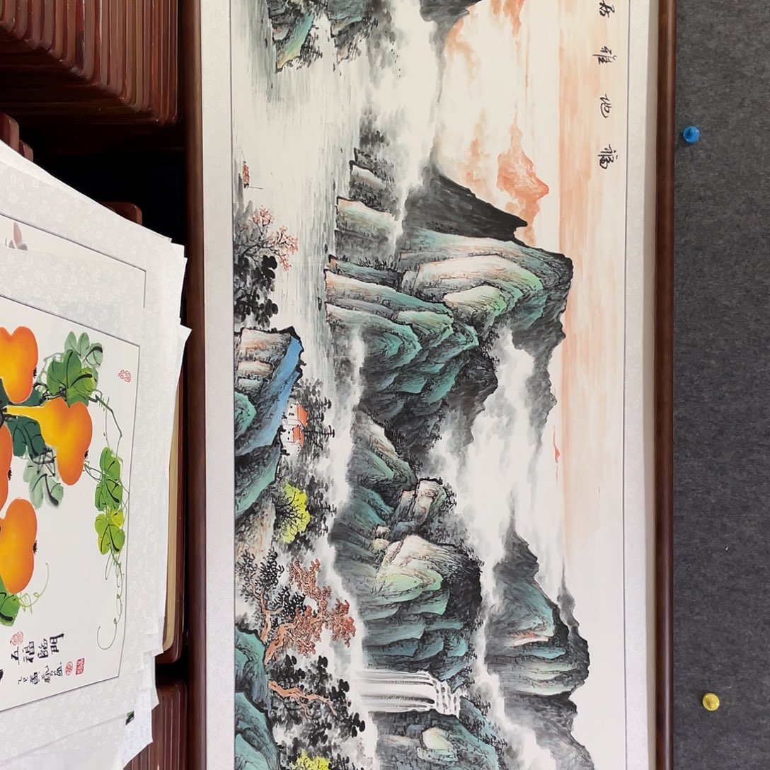 曹***操国画带框尺寸85*205厘米