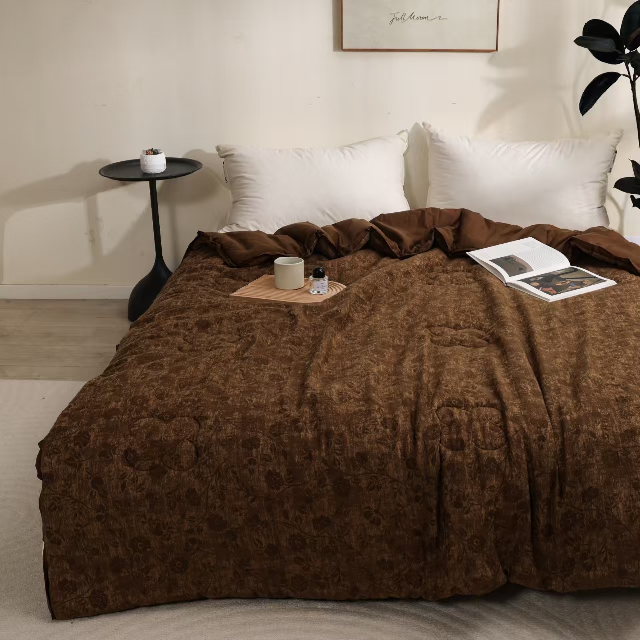 【玫瑰-咖】高奢高密纱布秋冬被