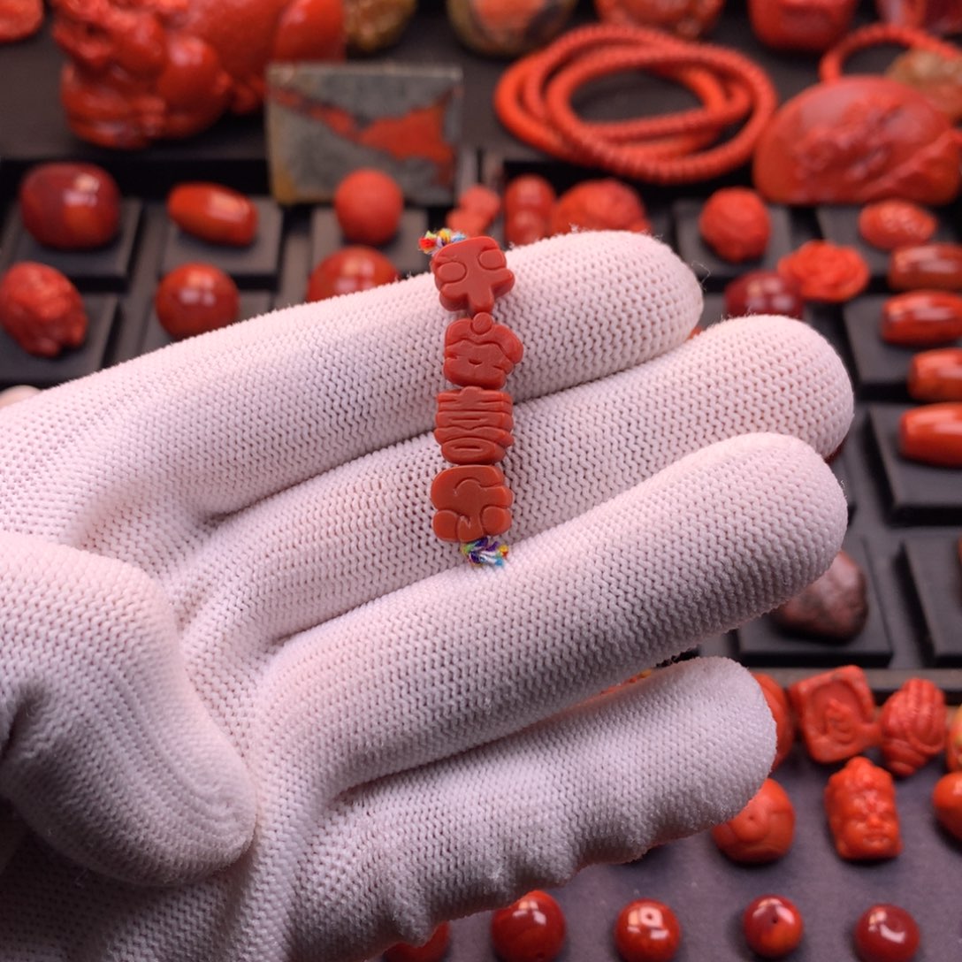 南红玛瑙未镶嵌精工雕刻平安喜乐挂饰9.5mm