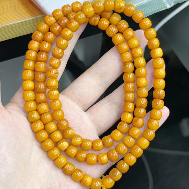 橘皮花蜡8mm瑕疵老蜜蜡链子手链项链（535号）