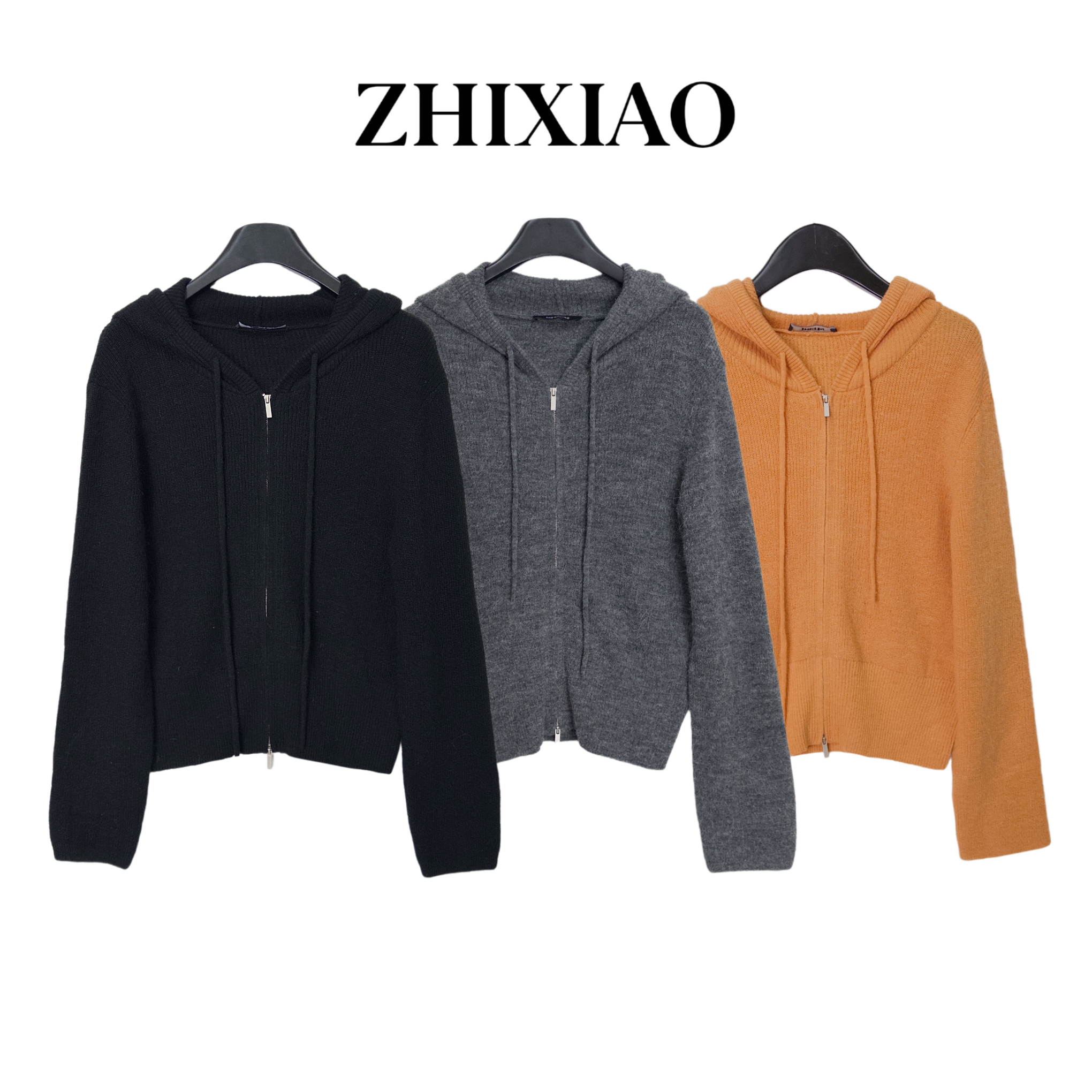 【ZHIXIAO】秋冬新款：连帽针织开衫2504278