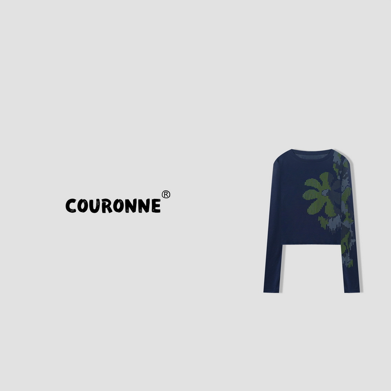 【左左】-春夏‘’铃兰梦境‘’复古减龄休闲设计显瘦撞色软糯上衣34244