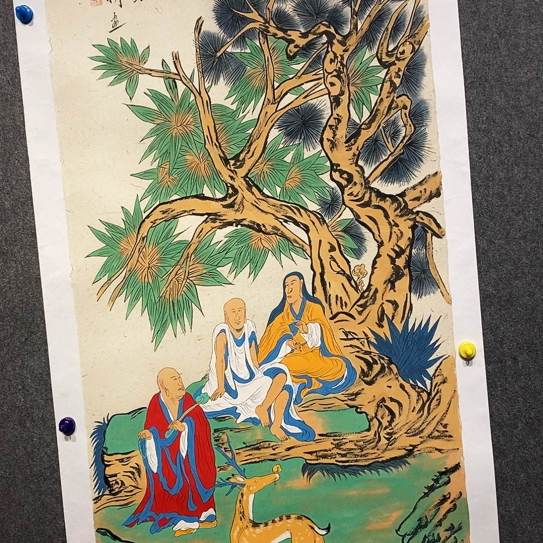 横款带灯FY老师红衣罗汉图