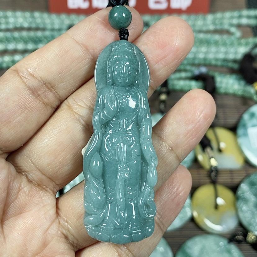 【闪购商品】翡翠颈饰未镶嵌玉吊坠翡翠玉站观音