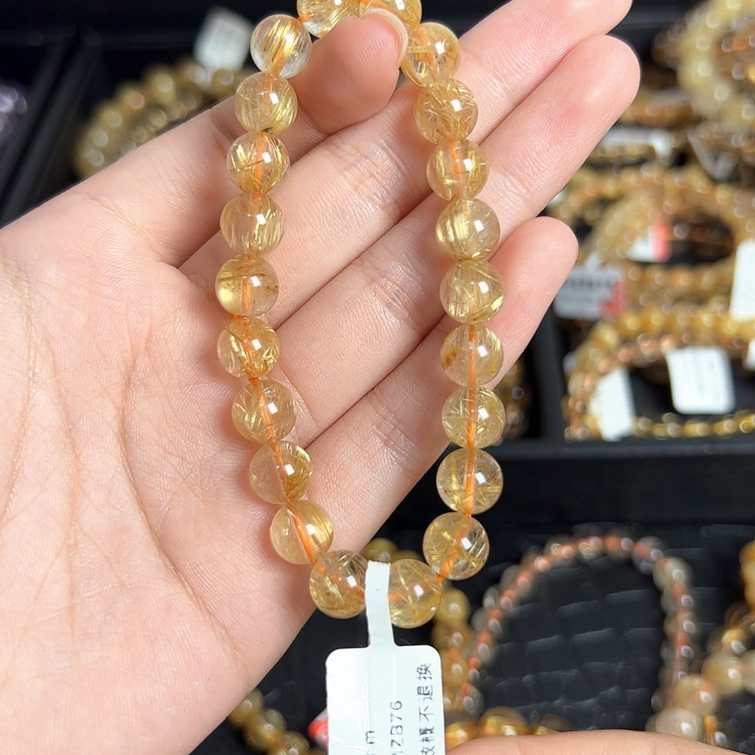 未镶嵌手链水晶天然金发晶