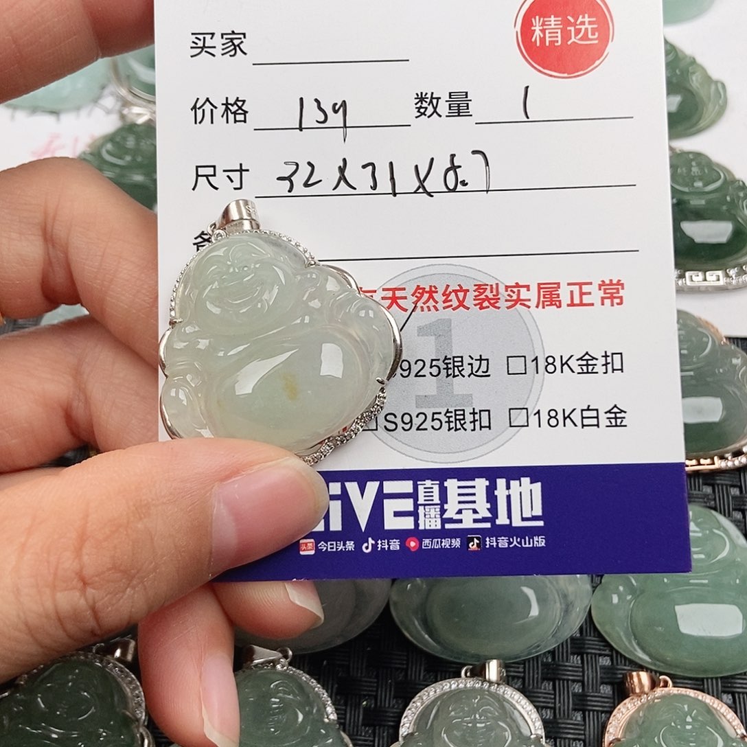 翡翠银S925镶嵌颈饰