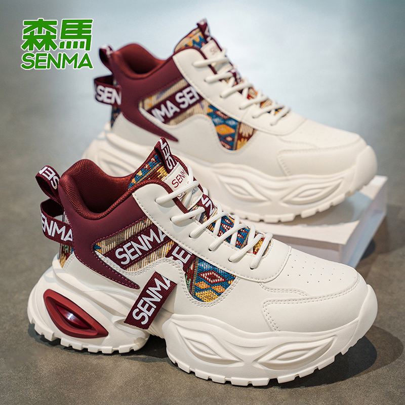 SENMA/森马高帮鞋男鞋秋冬运动休闲户外鞋子跑步厚底百搭老爹潮鞋商品图