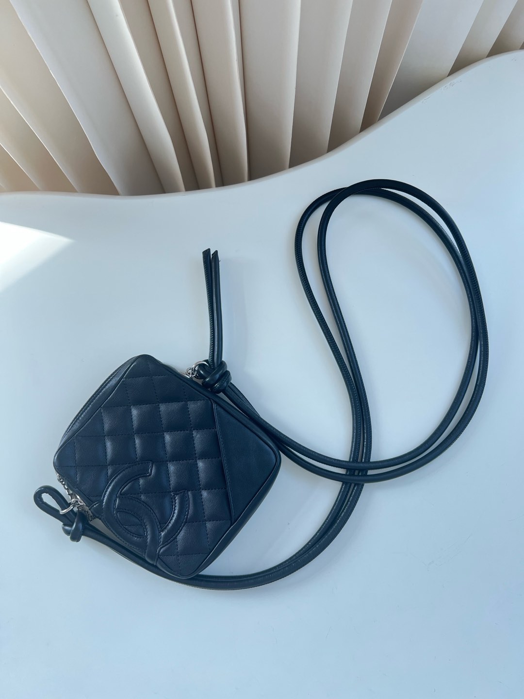 95新 Chanel/香奈儿 8005 Chanel康鹏 黑色相机包斜挎包