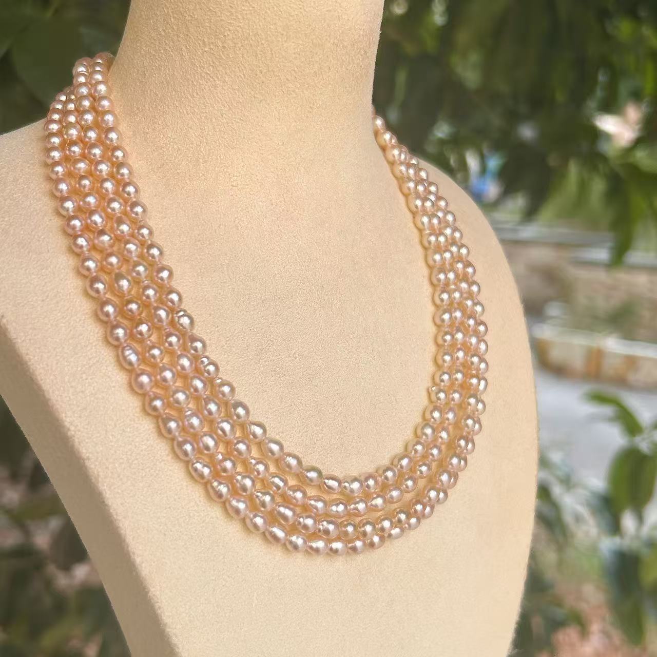 淡水珍珠稀有色keshi项链 3-5mm S925银（多样性发一）ZQ0052