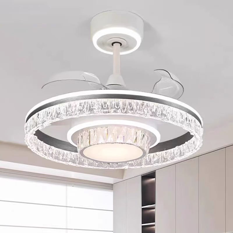 隐形风扇灯餐厅吊灯一体变频节能现代简约卧室灯具灯饰2025吸顶灯