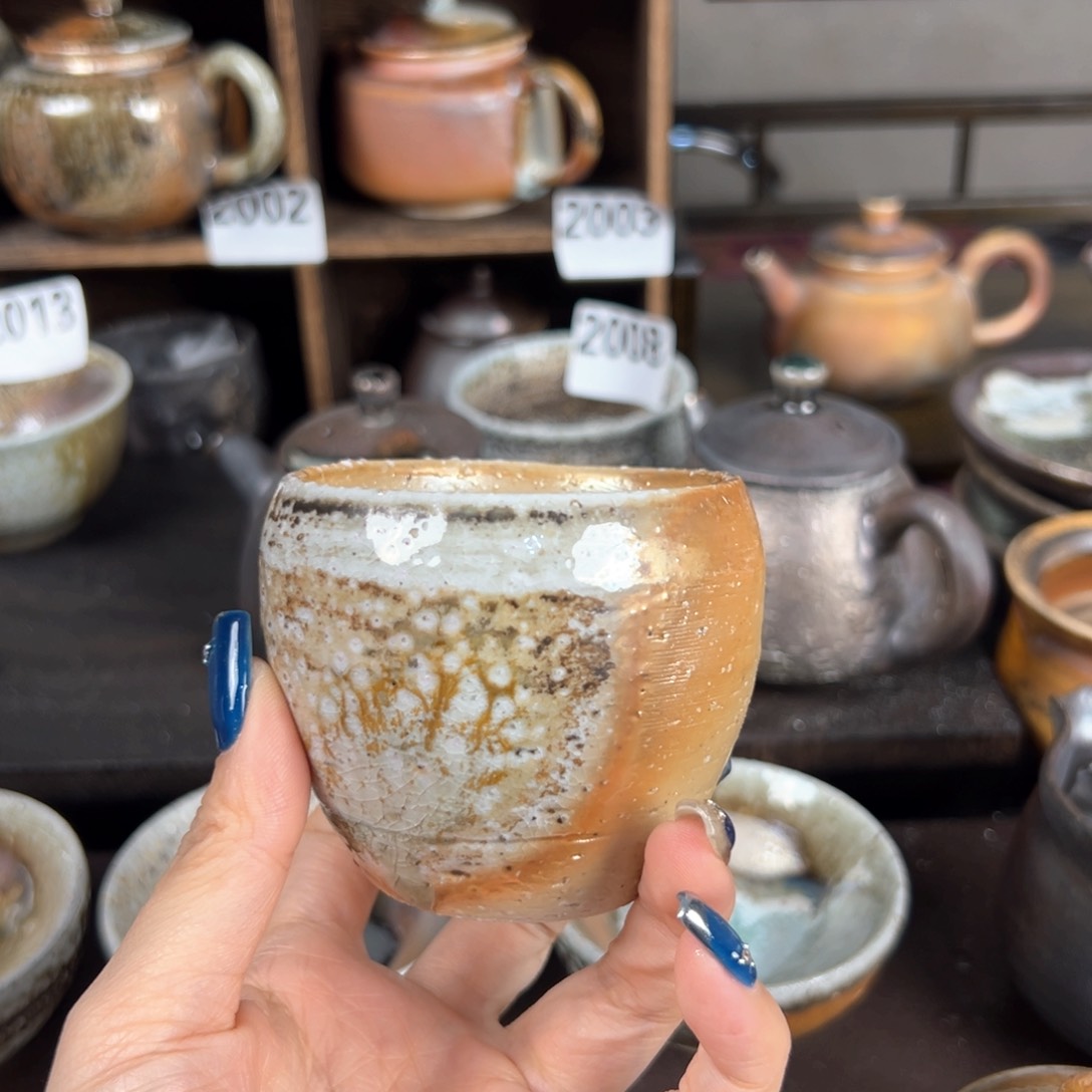 杯柴烧茶器粗陶主人杯