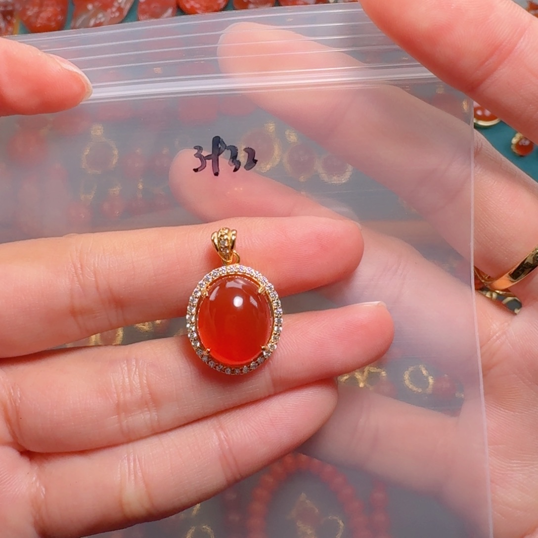 南红玛瑙南红银S925镶嵌