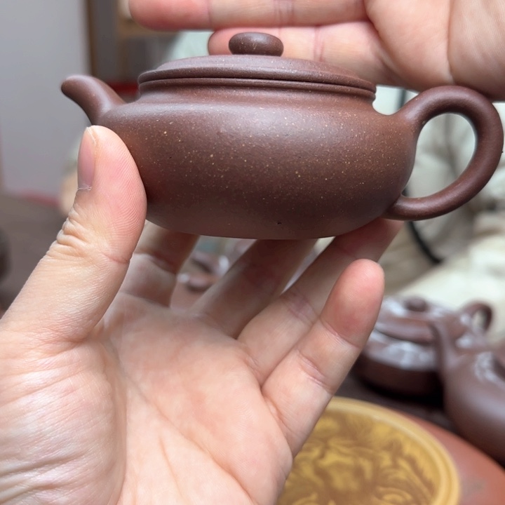 紫砂茶壶底槽清微瑕扁腹150CC