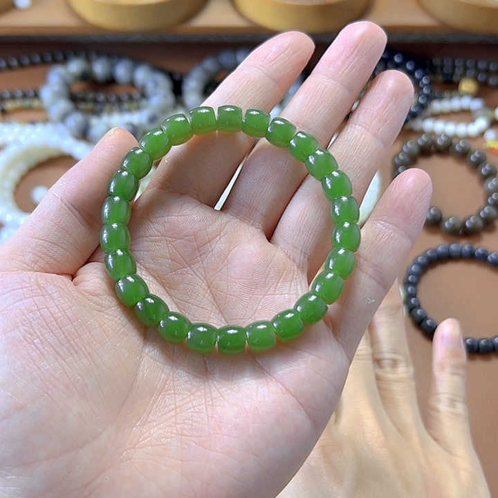 和田玉手串未镶嵌心*