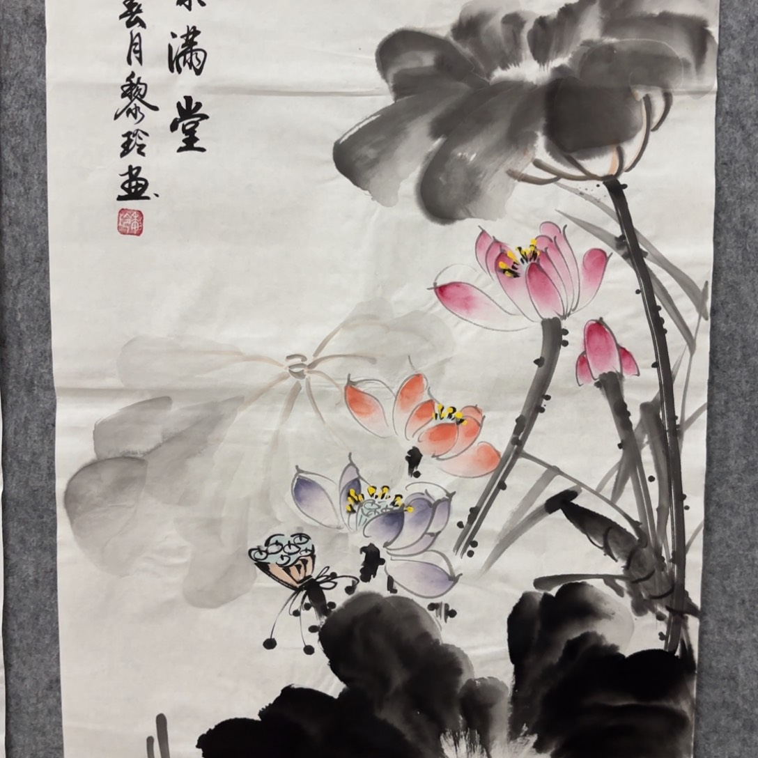 国画黎玲画家作品花鸟山水精品