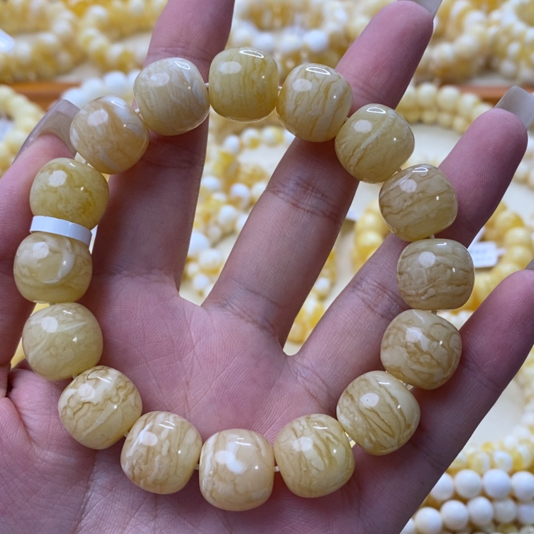 手链琥珀未镶嵌15m同料虎皮