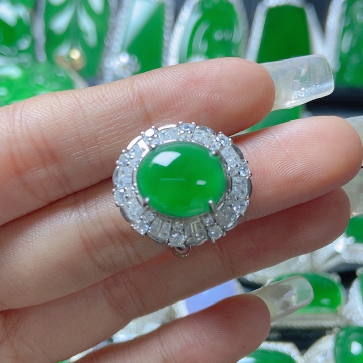 翡翠颈饰银S925镶嵌        