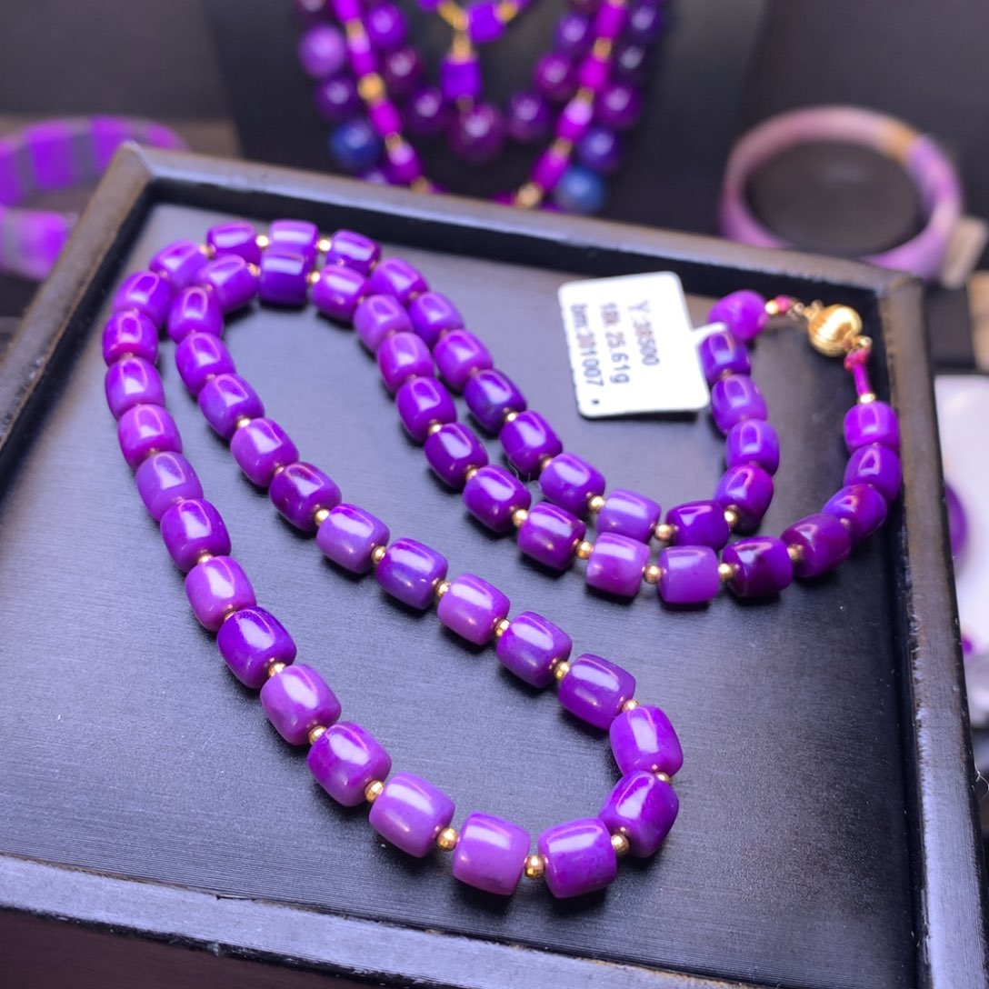 苏纪石（舒俱来）18K金镶嵌桶珠项链