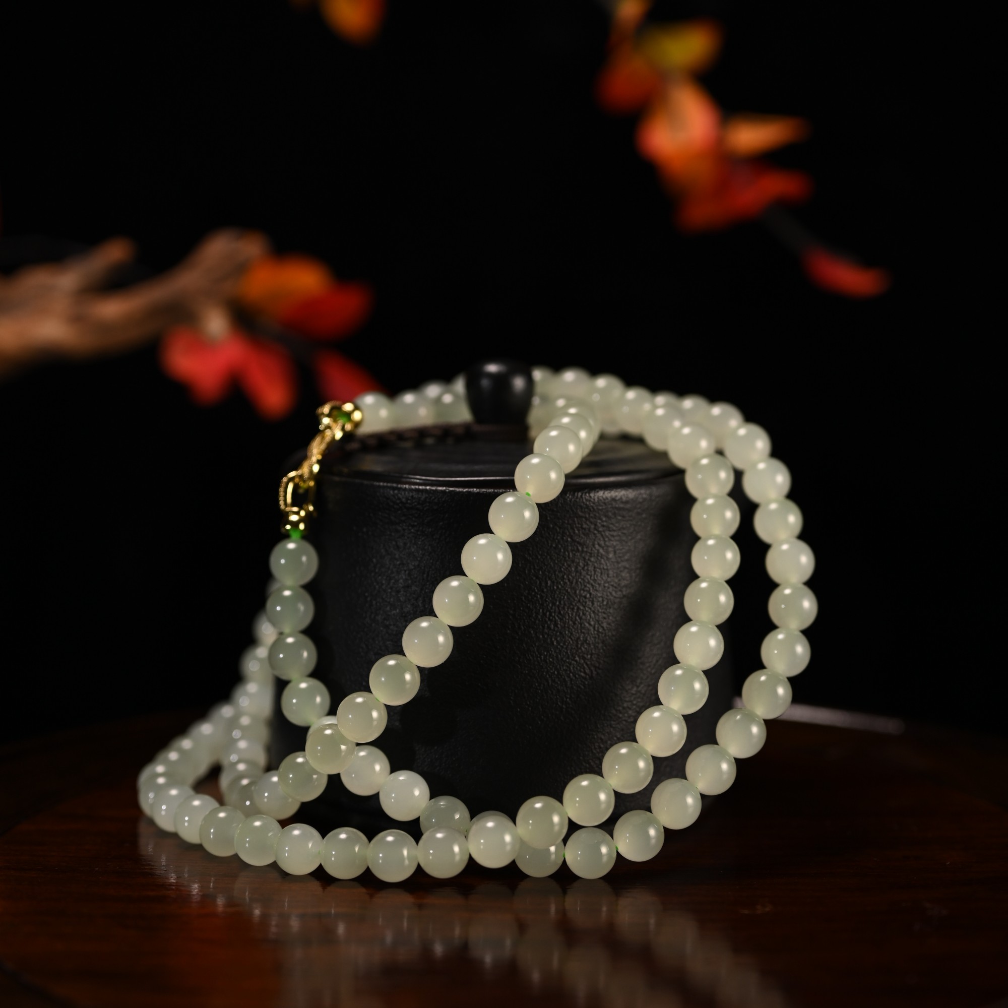 LOT8822和田玉翠青项链/杭拍