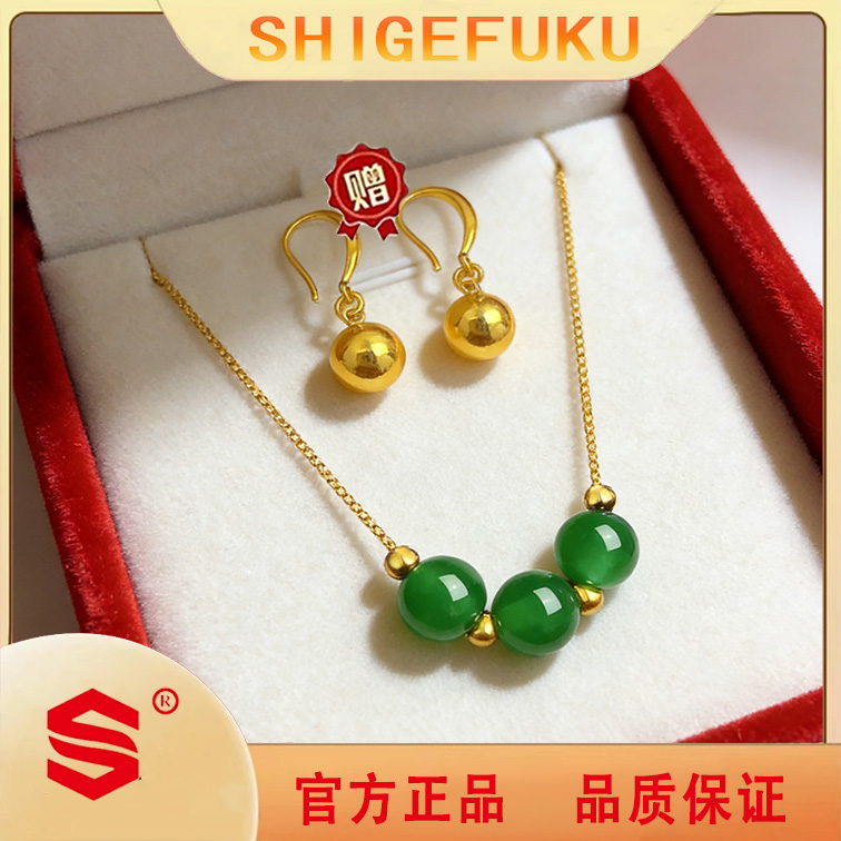 【SHIGEFUKU】三生三世喜项链锁骨链赠亮珠耳坠