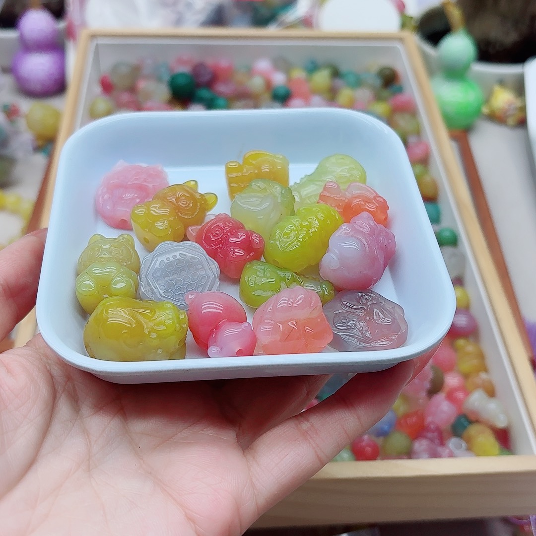 甜***甜玛瑙/玉髓未镶嵌手链盐源16