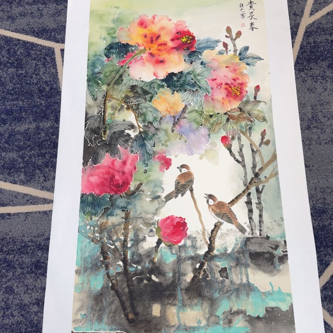 国画国画作品山水花鸟纯手绘