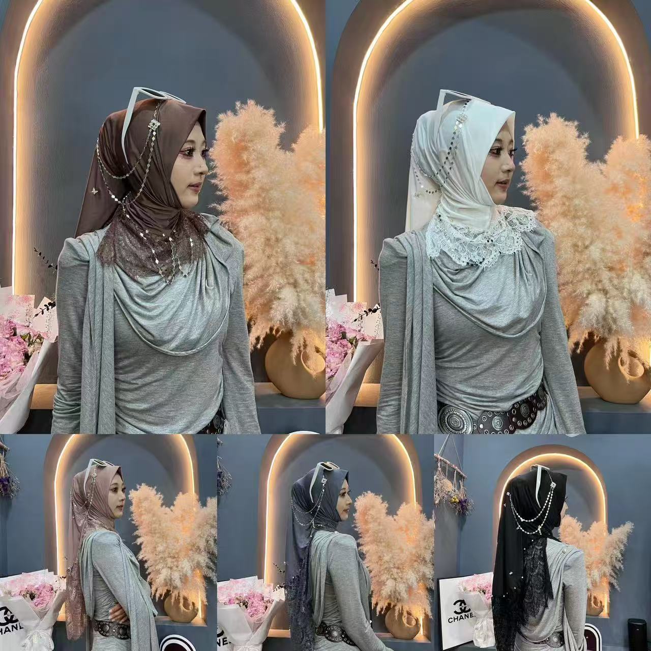 SF56麦艳新品  蕾丝燕尾重手工工套头