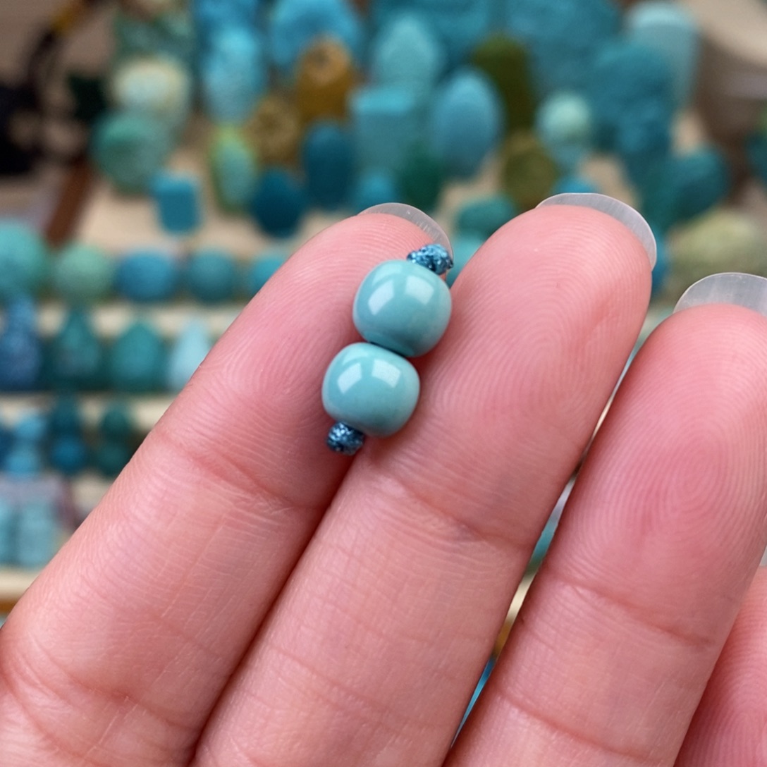 绿松石珠宝奇石未镶嵌6.3mm