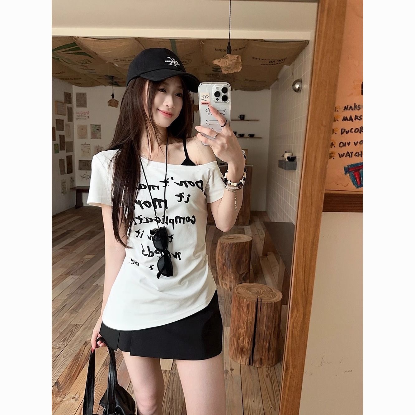 春夏新款上衣女短款美式辣妹显瘦设计感（对应号码拍）