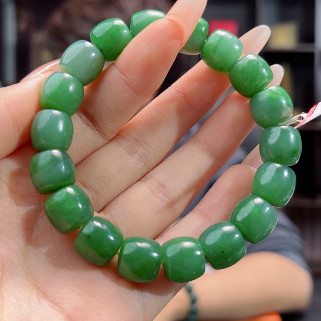 【闪购商品】和田玉手串未镶嵌俄碧五号矿12 多样性拍一发一