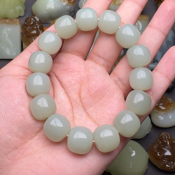和田玉手串未镶嵌小*