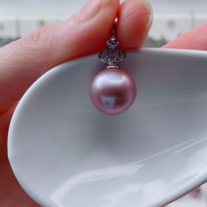 颈饰淡水珍珠银S925镶嵌12+A