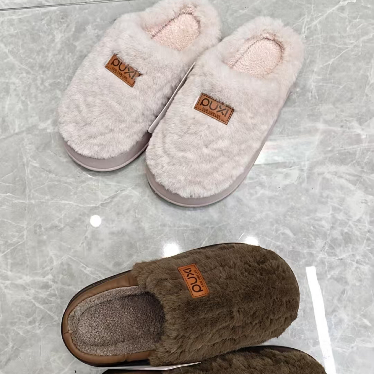 （拖鞋）冬季毛拖加绒拖鞋（脚肥加2码