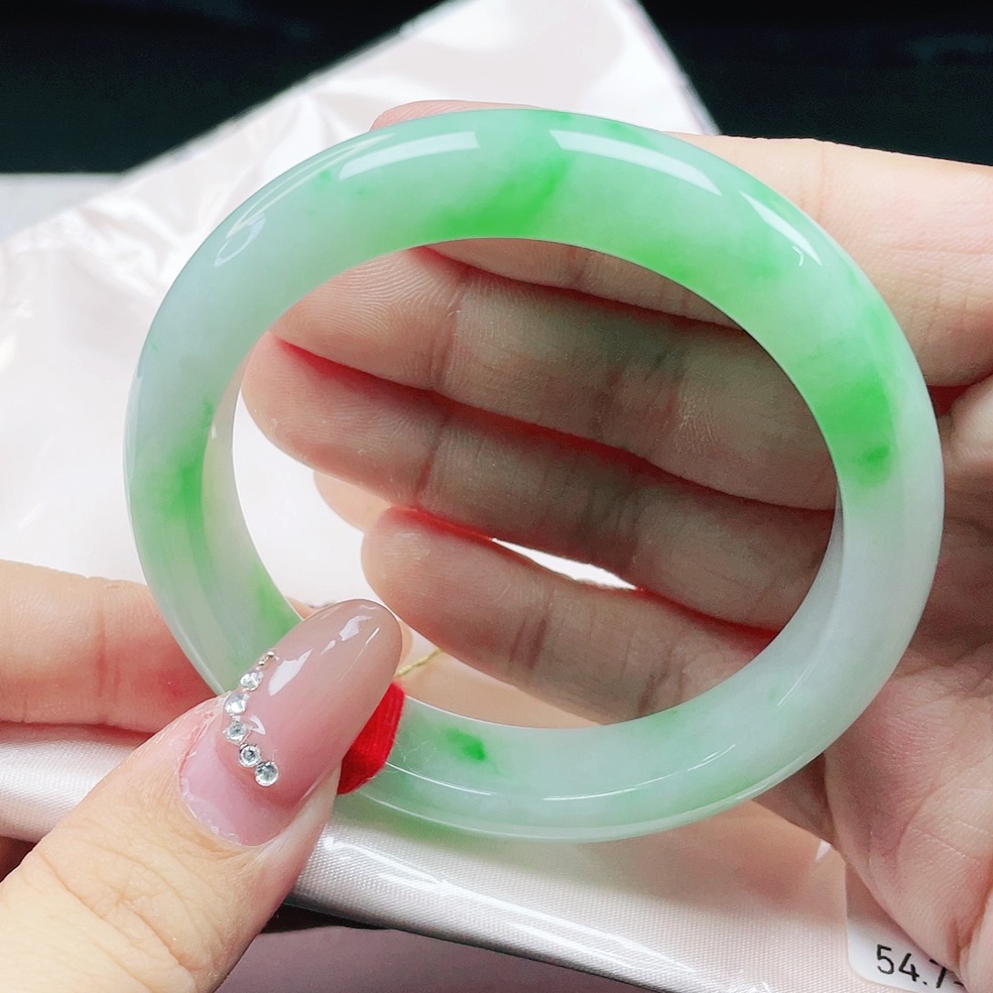 翡翠未镶嵌手镯 正圈54+