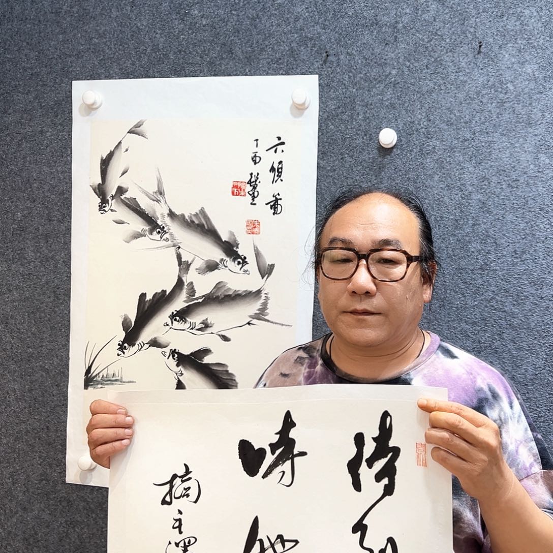 国画纯手绘画心原创