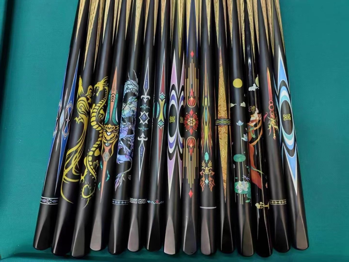 英迪安台球器材大店掌御球杆图案通体小头杆台球杆台球球杆