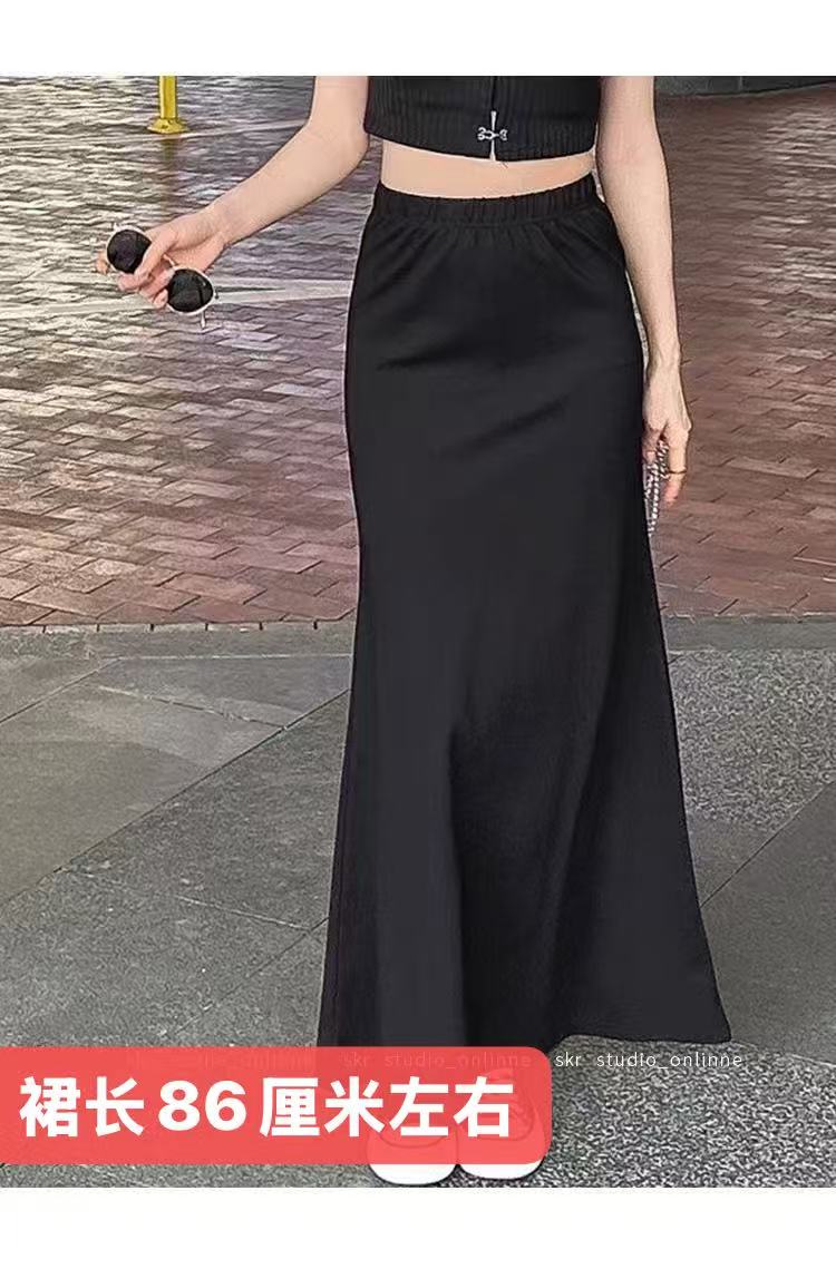 秋款黑色气质鱼尾裙