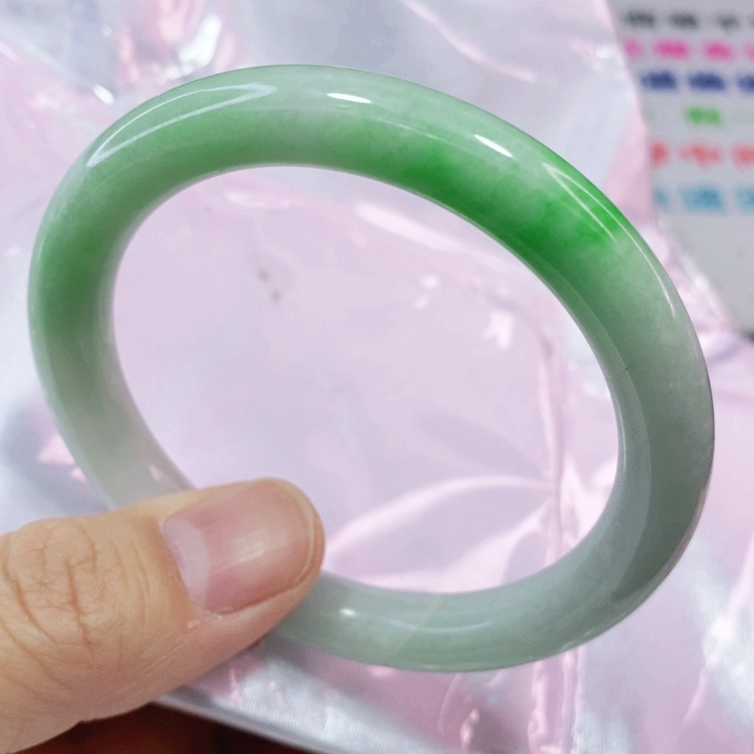 未镶嵌手镯翡翠54.3圈口圆条