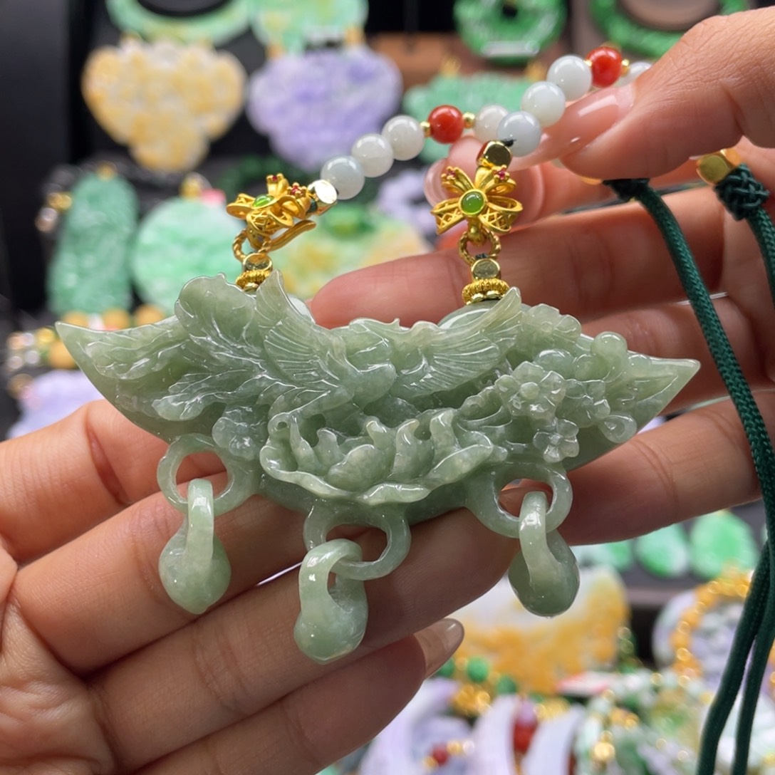 翡翠未镶嵌颈饰代编织