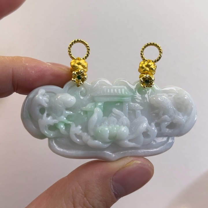 翡翠吊坠(赠链)未镶嵌代编织