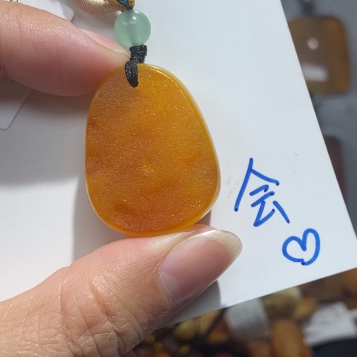 定制琥珀未镶嵌琥珀蜜蜡吊坠项链