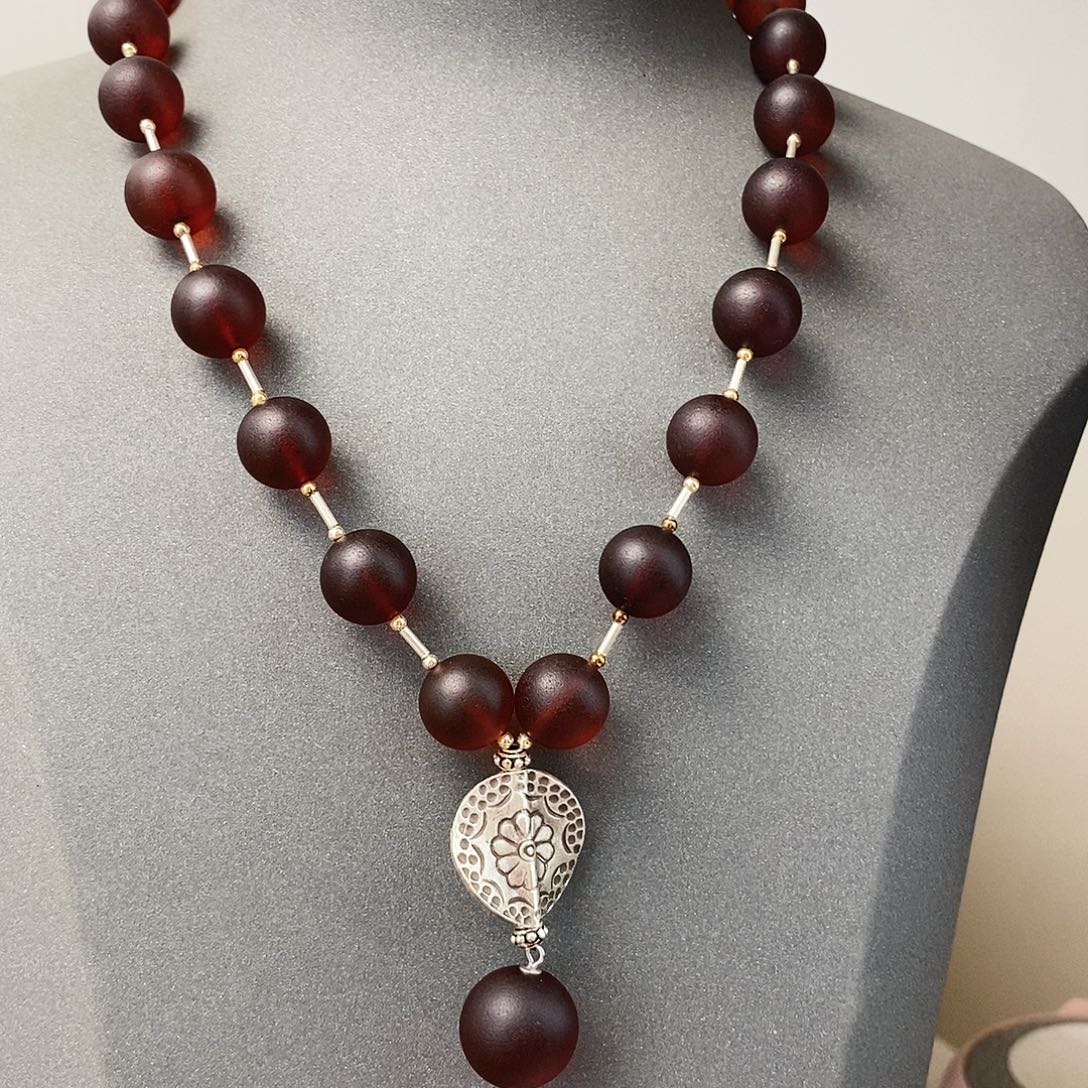 琥珀未镶嵌颈饰项链