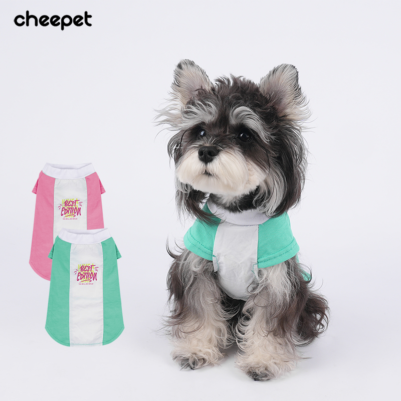 cheepet/趣派宠物必备小狗春夏小飞袖拼接两腿服雪纳瑞基础打底