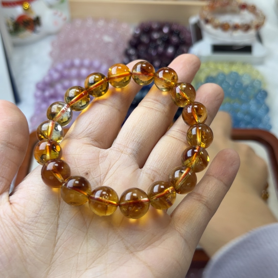 水晶手链未镶嵌米****?11mm 黄塔晶 拍三单一条