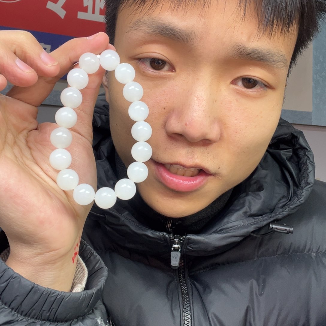 和田玉手链未镶嵌多样性野牛沟羊脂玉卡12货头